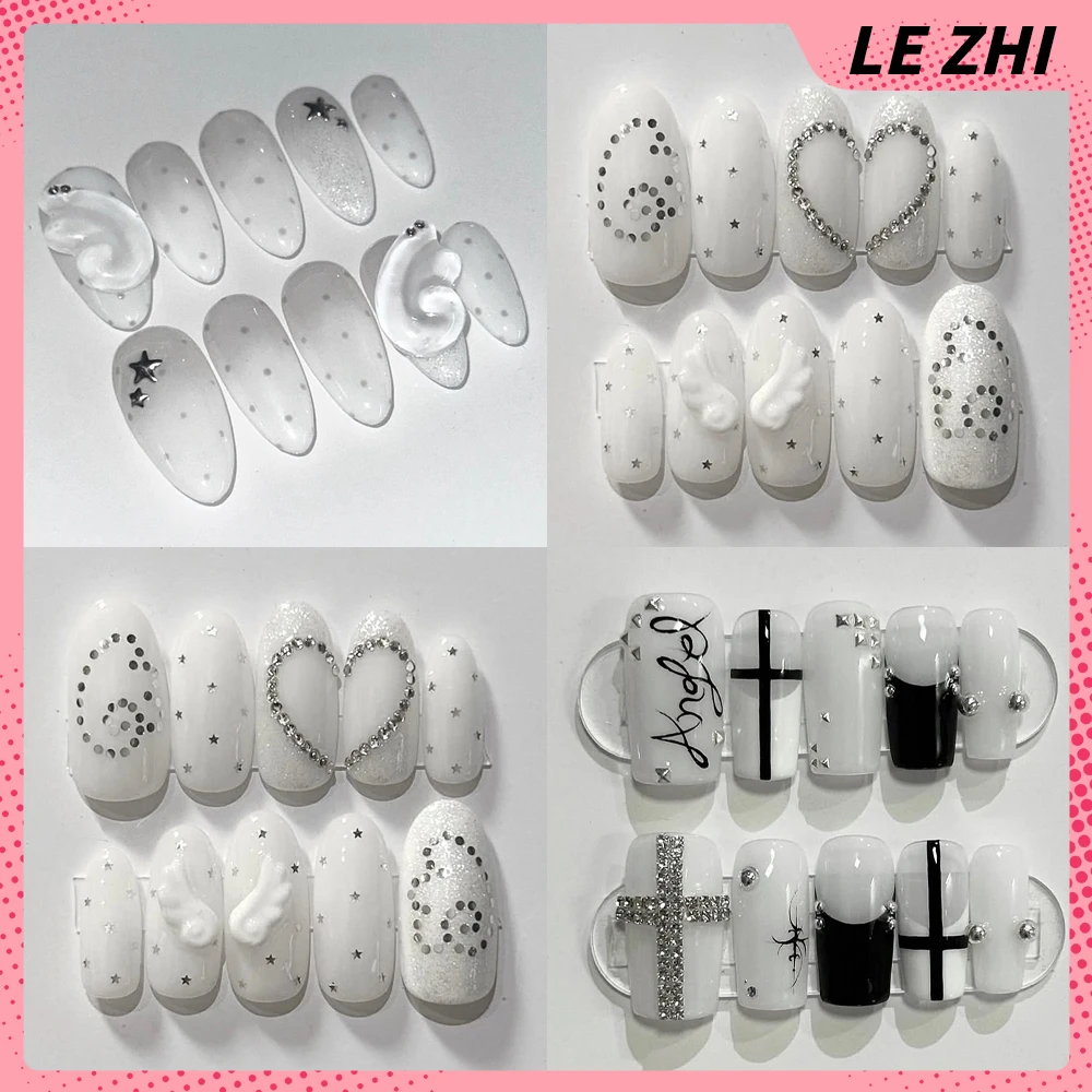Nail Art Simple - Y2K Retro Wings Stars Glitter Press