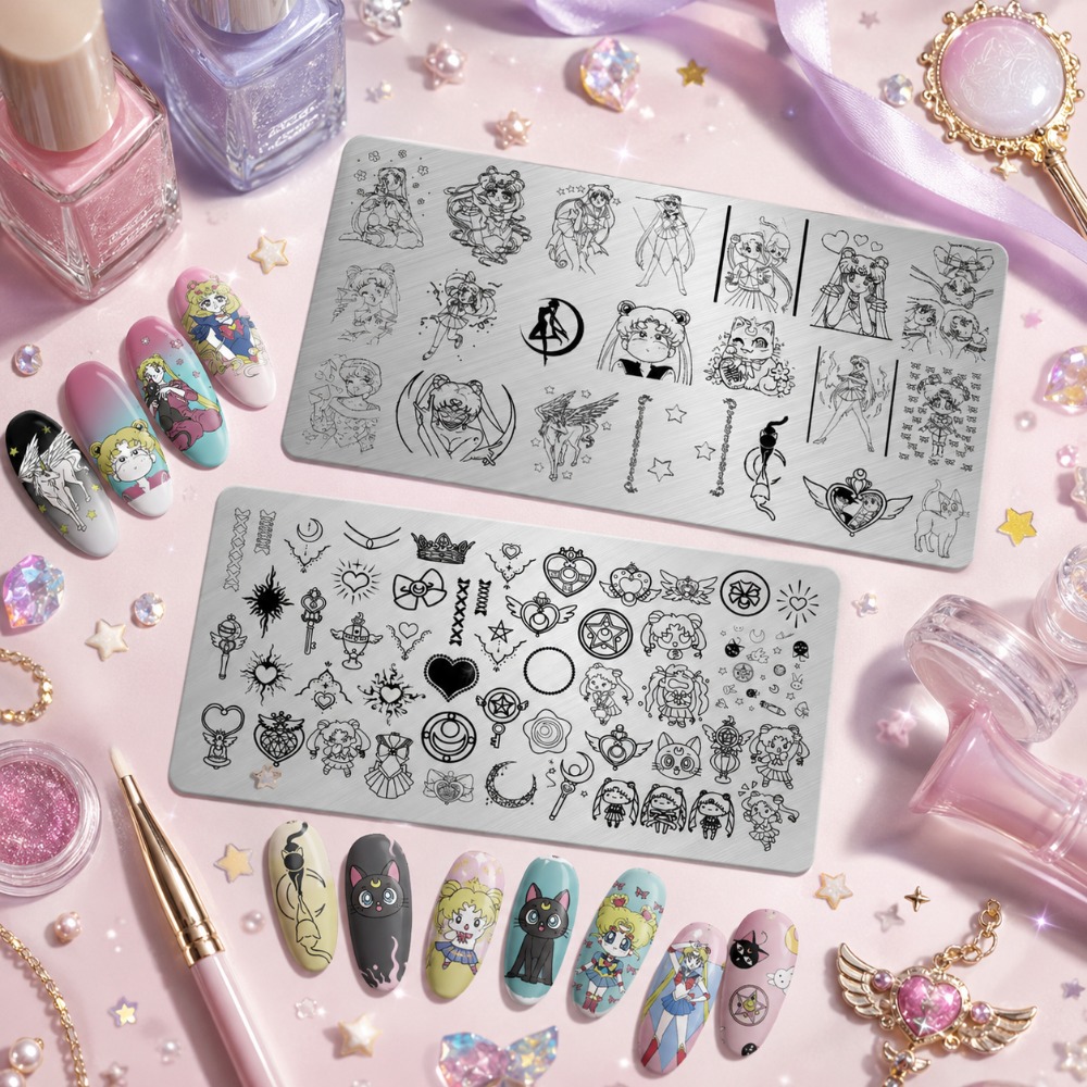 Sailor Moon Anime Nail Stampin - Nail Art Maroon review and price