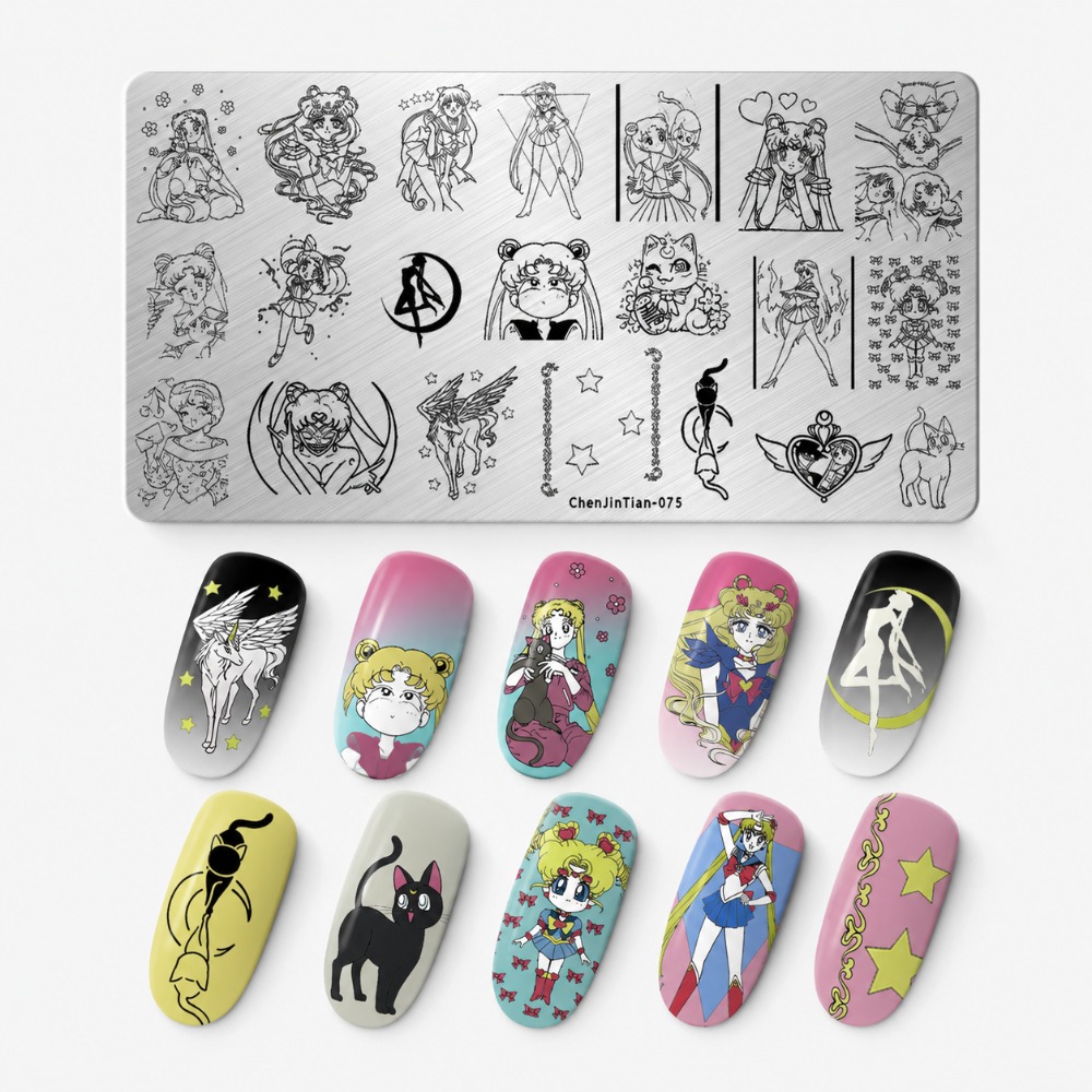 Sailor Moon Anime Nail Stampin - Nail Art Maroon review and price