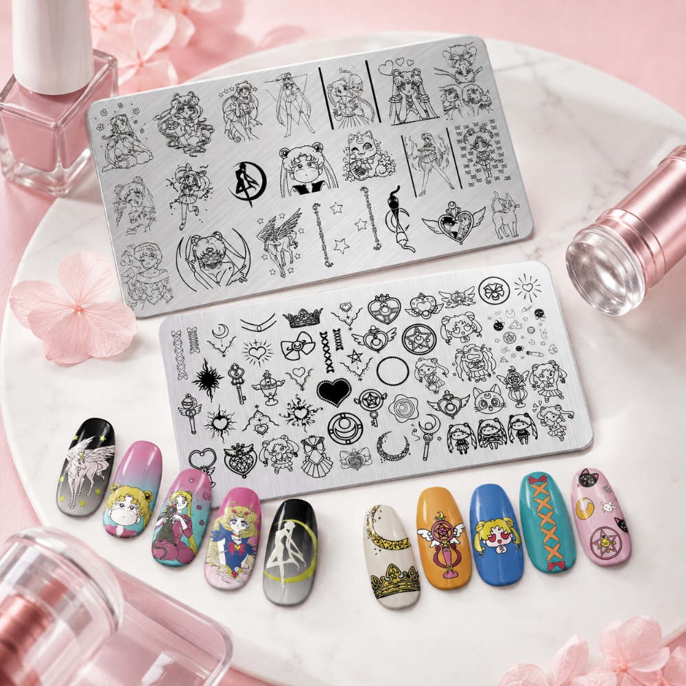 Sailor Moon Anime Nail Stampin - Nail Art Maroon review and price