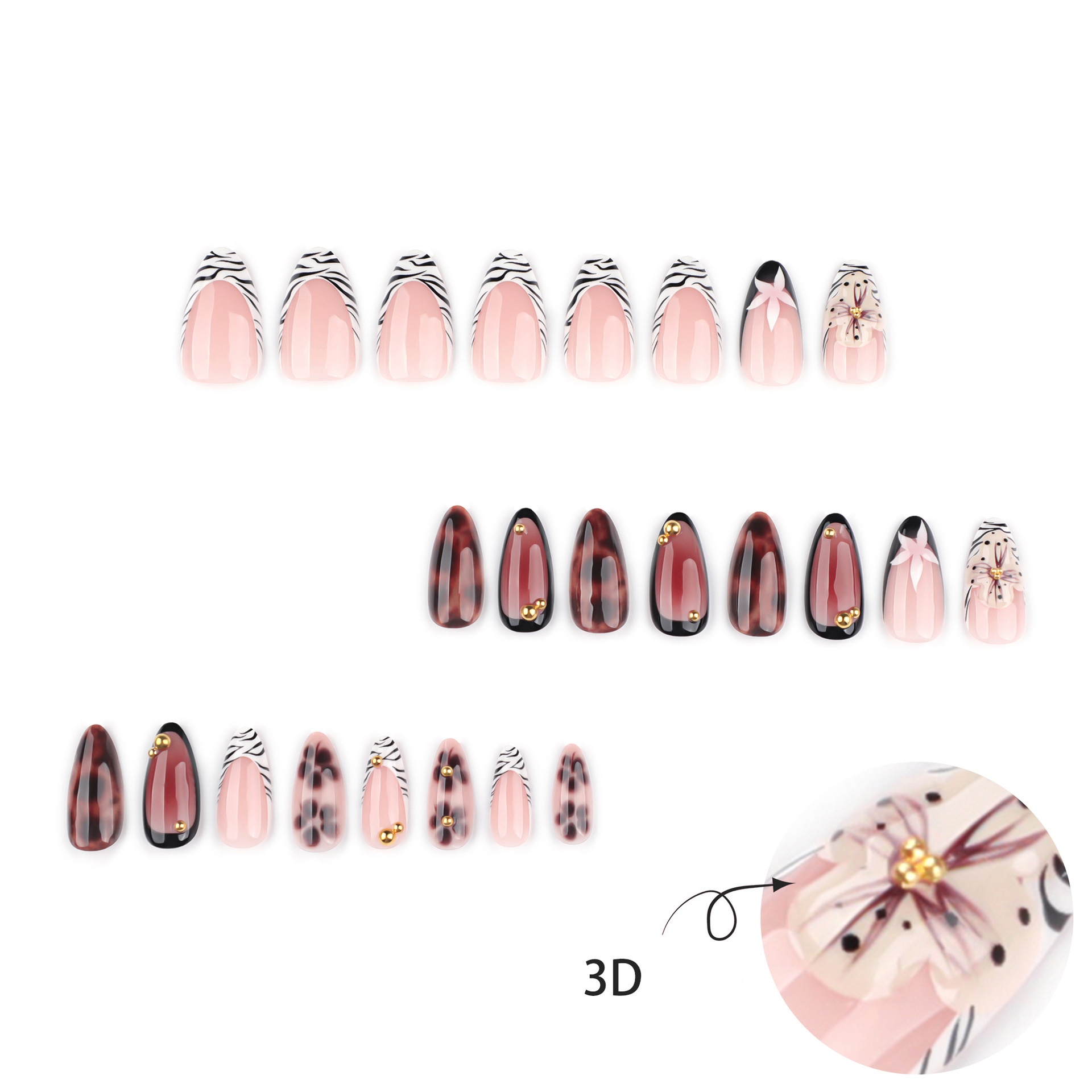 24Pcs French Zebra-Print Fake  - Nail Art Zebra review and price