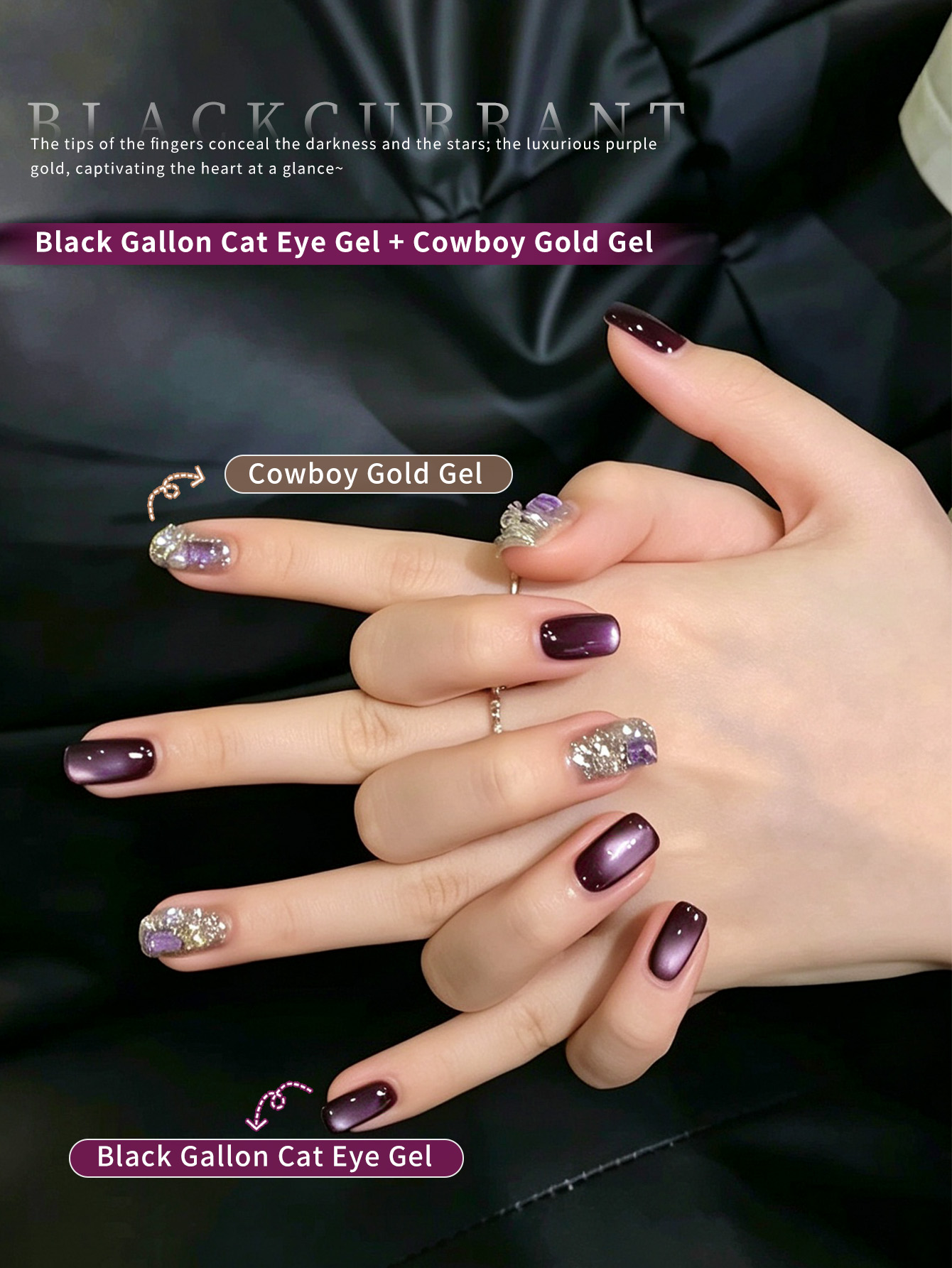 12ml Dark Purple Cat Eye Gel N - Nail Art Violet review and price