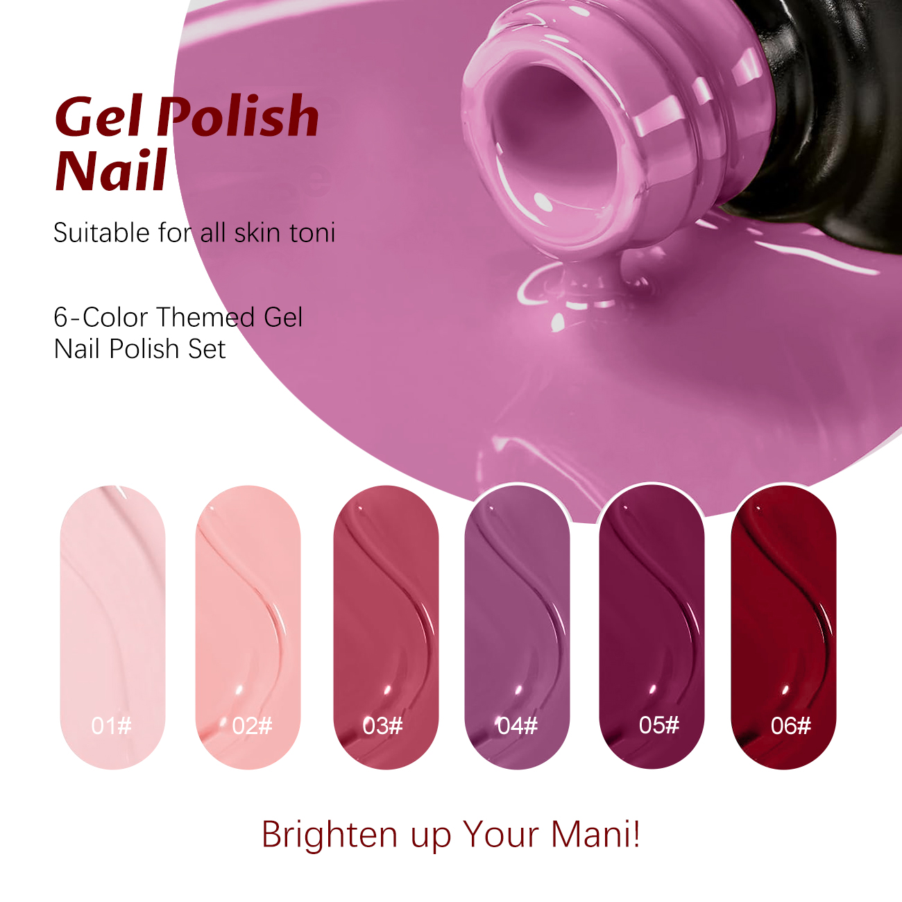 6Pcs Fruity Berry Pink Purple  - Nail Art Violet review and price