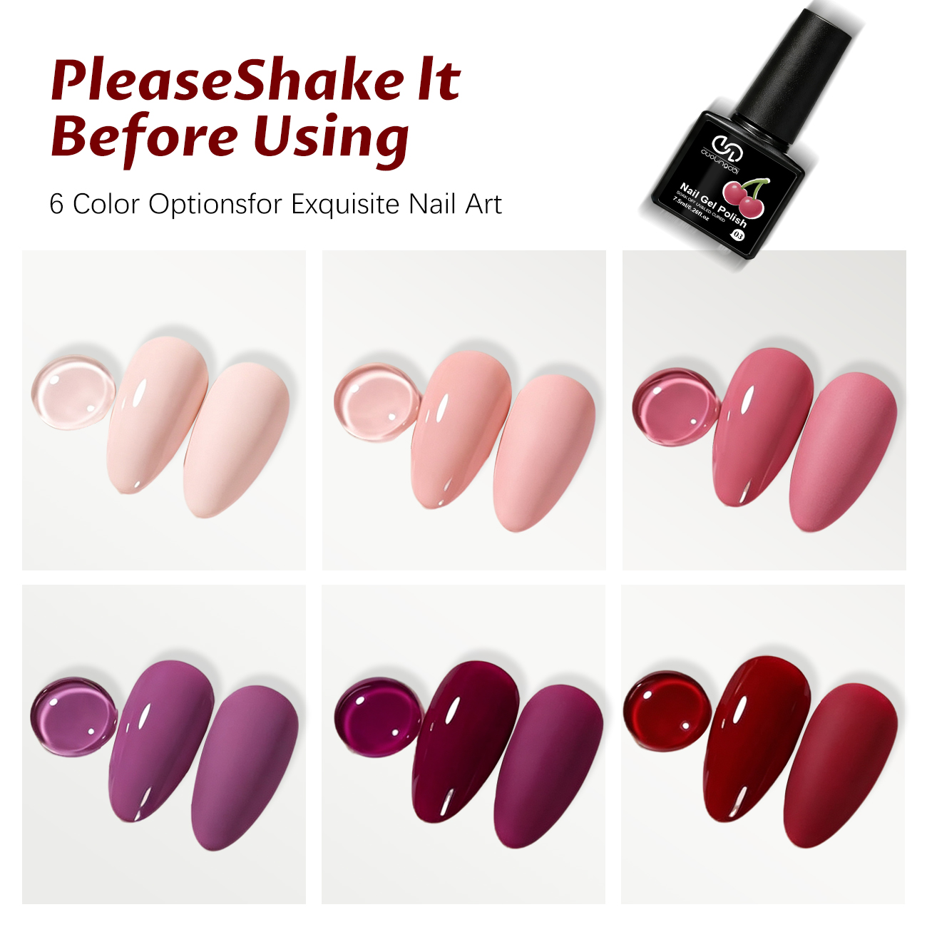 6Pcs Fruity Berry Pink Purple  - Nail Art Violet review and price