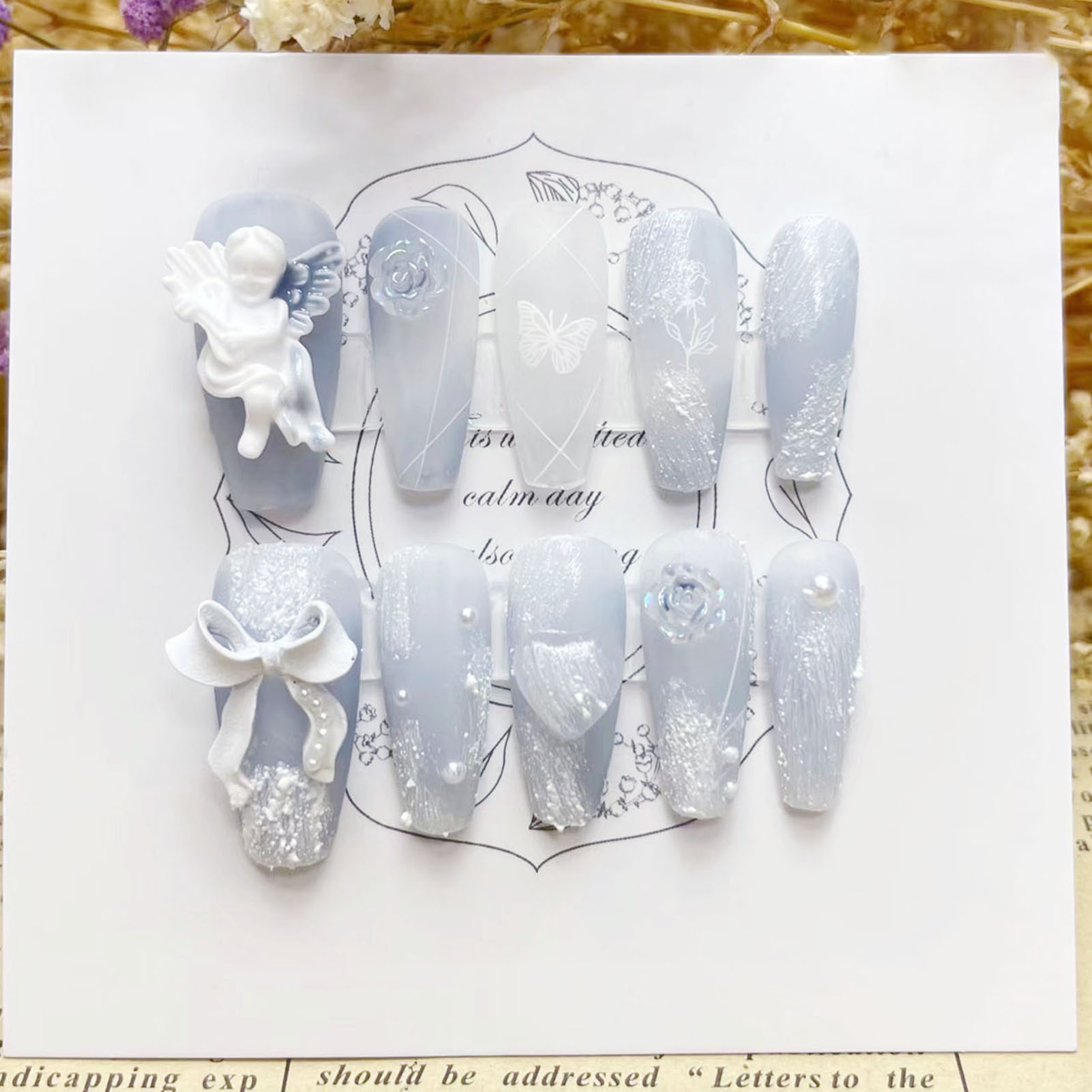 3D Plaster Angel False Nails G - Nail Art Design review and price