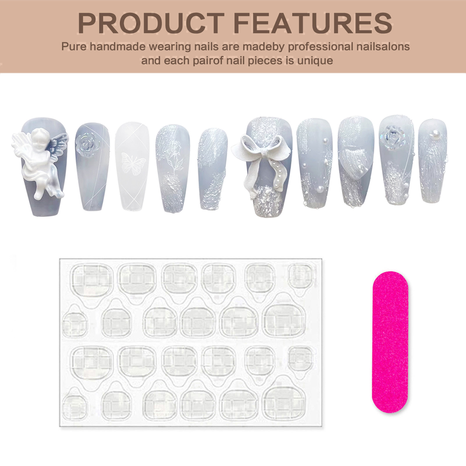 3D Plaster Angel False Nails G - Nail Art Design review and price