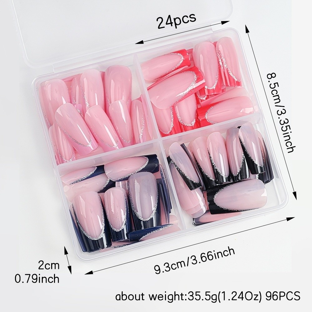 96pcs/Box Square Shape Press O - Nail Art Design review and price