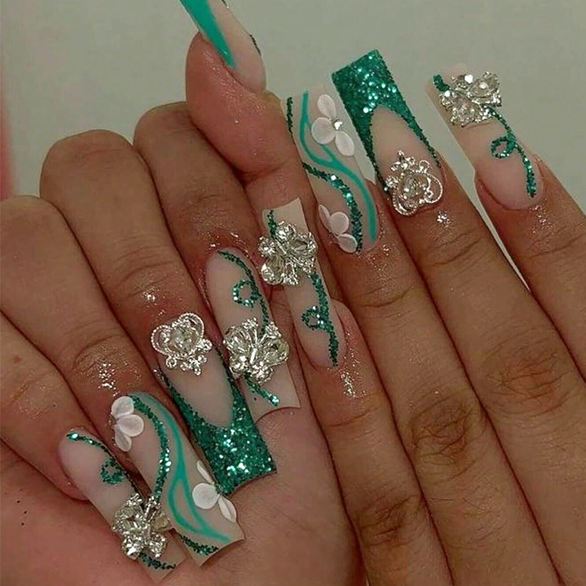 Long Coffin Press on Nails Bal - Nail Art Design review and price