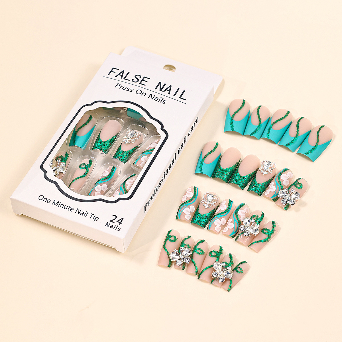 Long Coffin Press on Nails Bal - Nail Art Design review and price