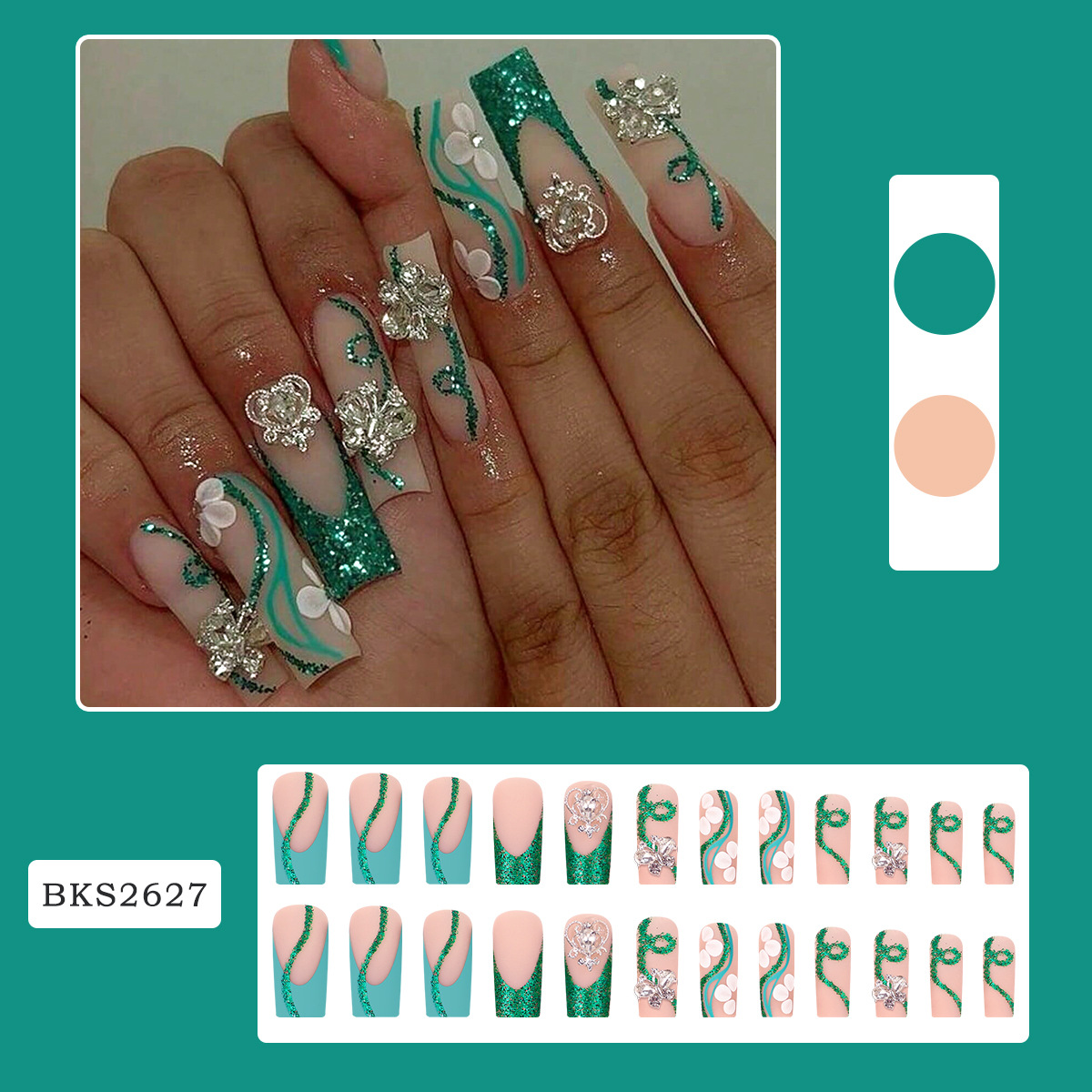 Long Coffin Press on Nails Bal - Nail Art Design review and price