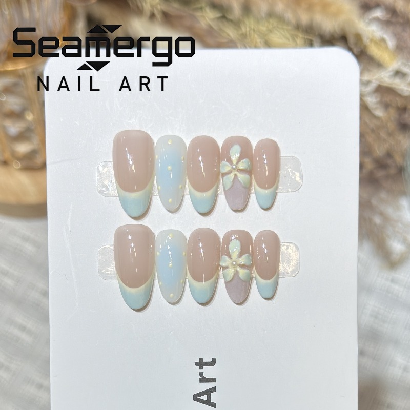 10PCS Simple Blue French Press - Nail Art Simple review and price