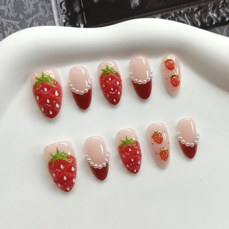 10Pcs Women French Style 3D St - Nail Art Strawberry review and price