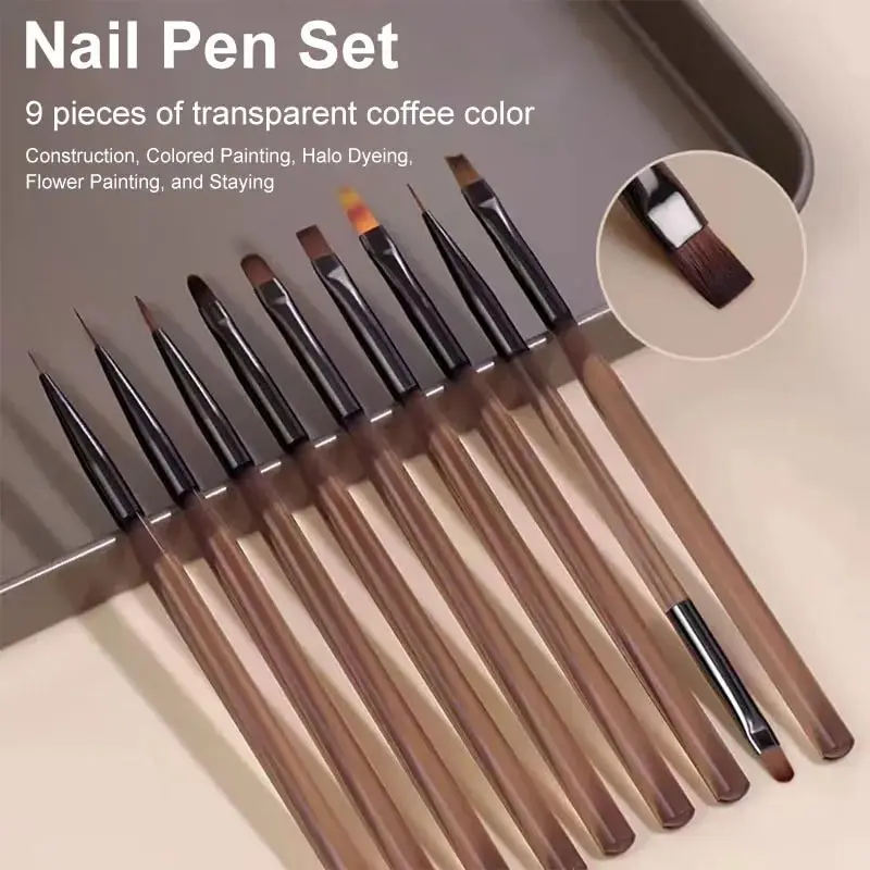 9Pcs Multi Head Nail Art Brush - Nail Art Sch review and price