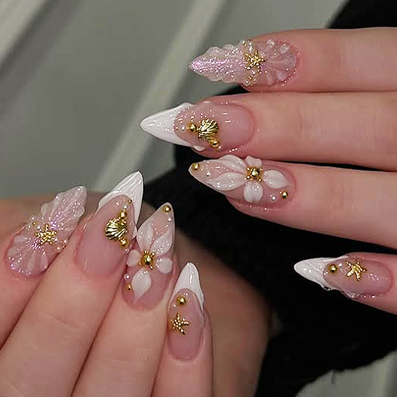 24pcs Finished Almond Press on - Nail Art Design review and price