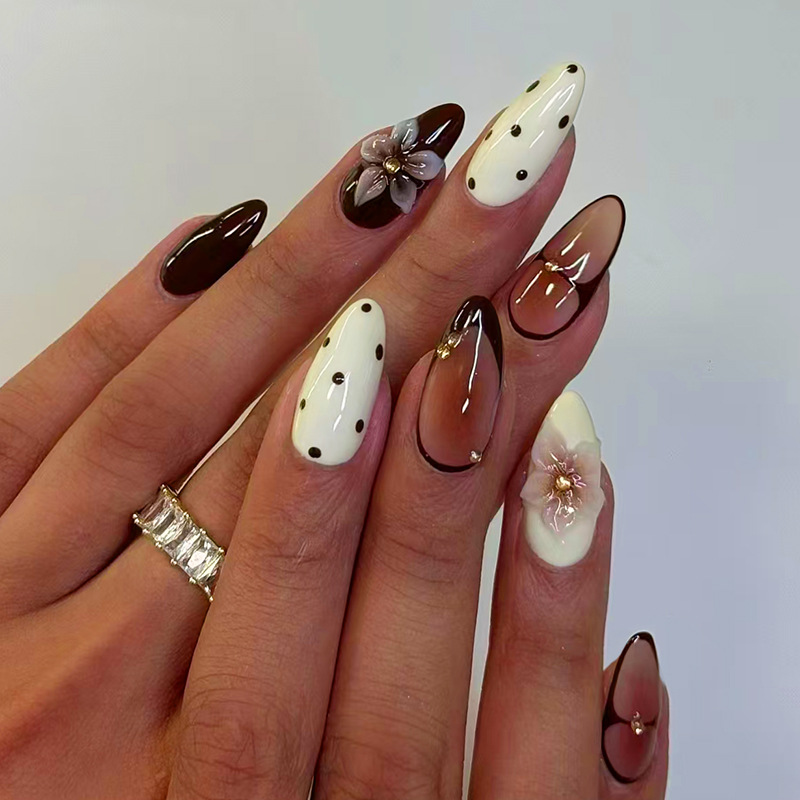 24pcs Finished Almond Press on - Nail Art Design review and price