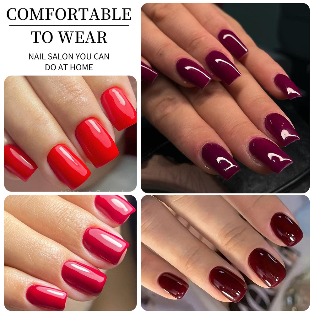 96pcs Solid Red Short Square G - Nail Art Violet review and price