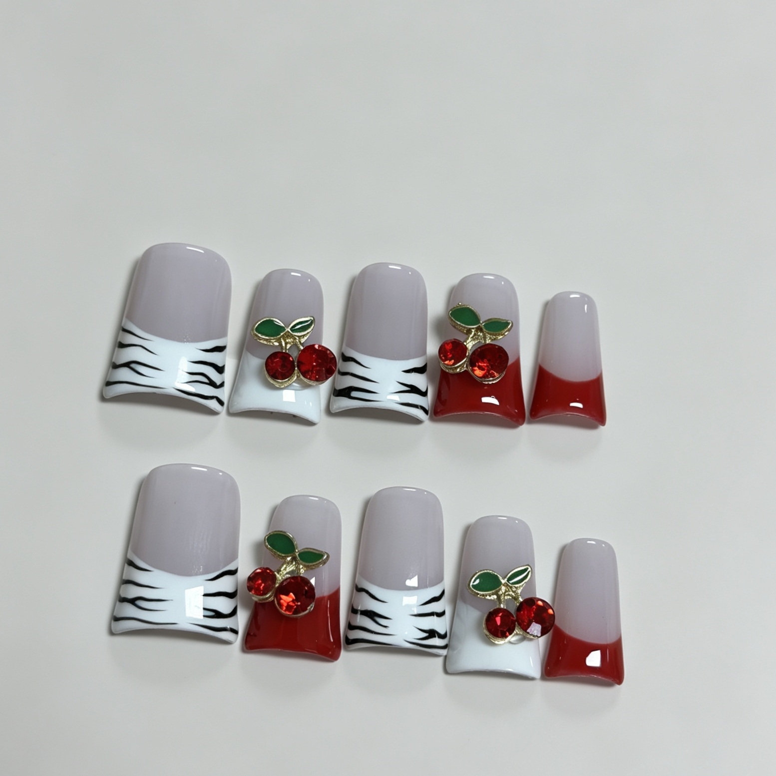 Medium Square 10Pcs French Pre - Nail Art Zebra review and price