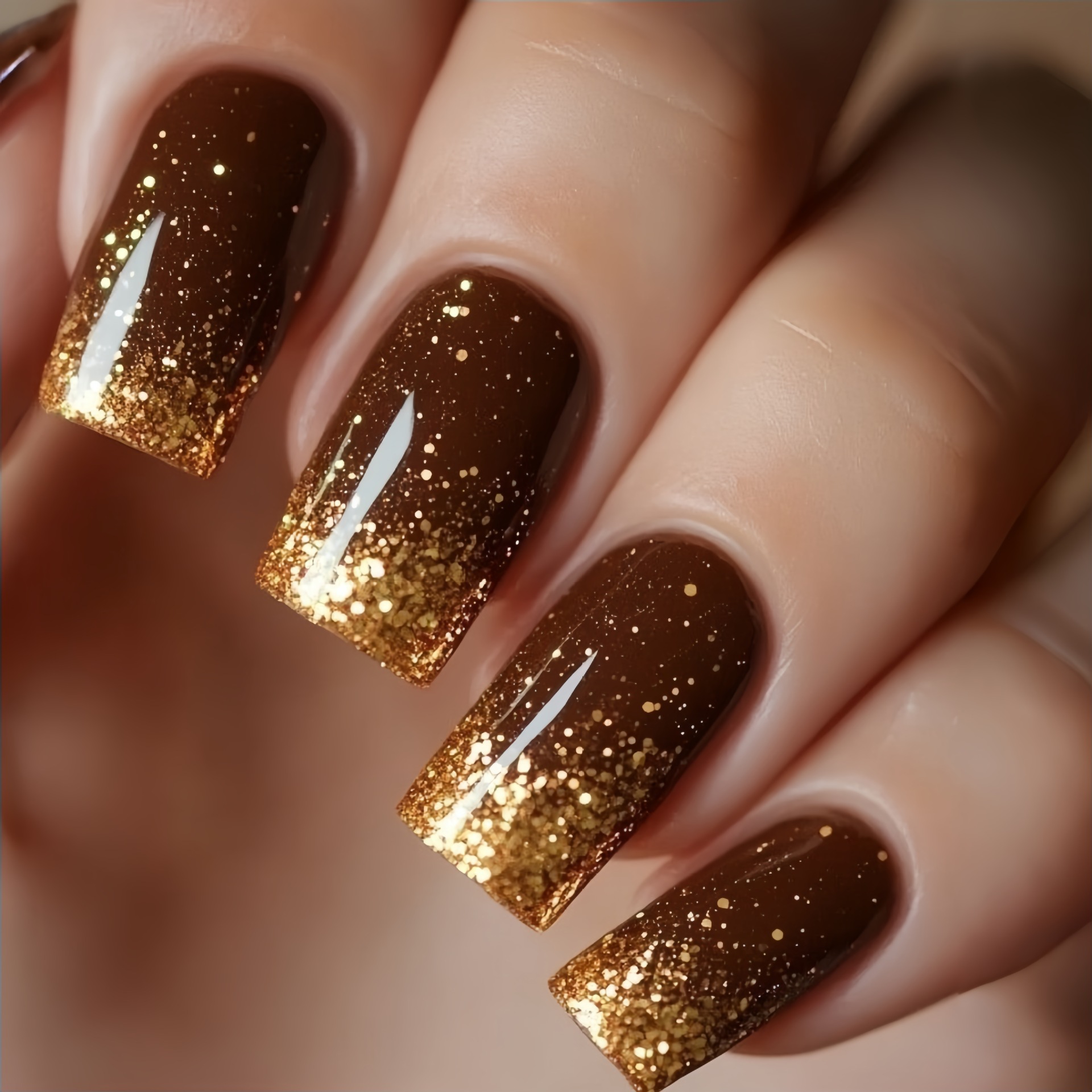 Short Medium fake nails Gradie - Nail Art Design review and price