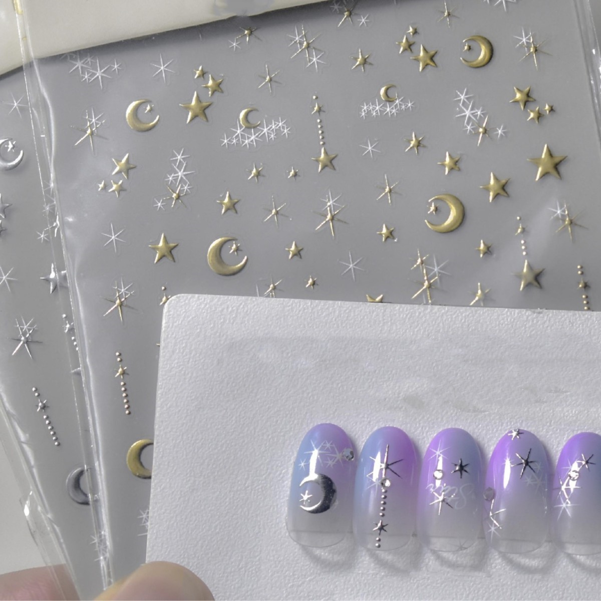 1pcs 5D Bronzing Star Moon Nai - Nail Art Maroon review and price